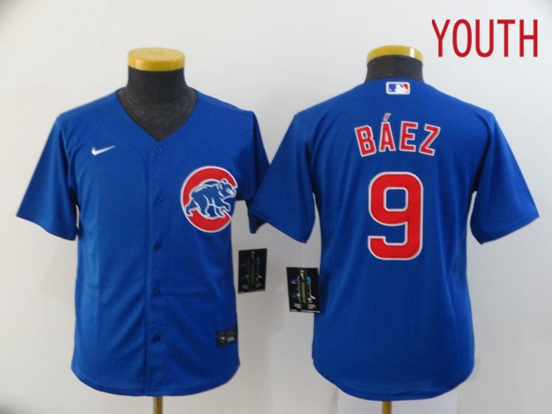 Youth Chicago Cubs #9 Baez Blue Game Nike MLB Jerseys->los angeles dodgers->MLB Jersey